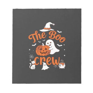 Boo Crew Ghost Pumpkin White Cat Witch Hat Notepad