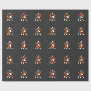 Boo Crew Ghost Pumpkin White Cat Witch Hat Wrapping Paper