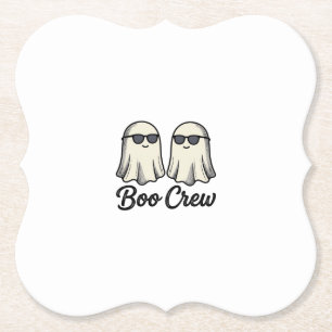 Boo Crew Ghosts Vintage Halloween Shirt Design_1 Paper Coaster