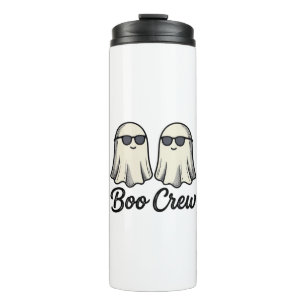 Boo Crew Ghosts Vintage Halloween Shirt Design_1 Thermal Tumbler