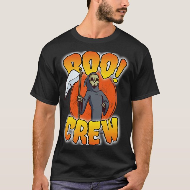 Boo Crew Grim Reaper  Cute Matching Halloween Cost T-Shirt (Front)