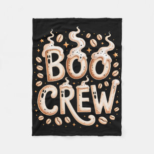 Boo Crew Halloween Coffee Cappuccino Espresso Rist Fleece Blanket