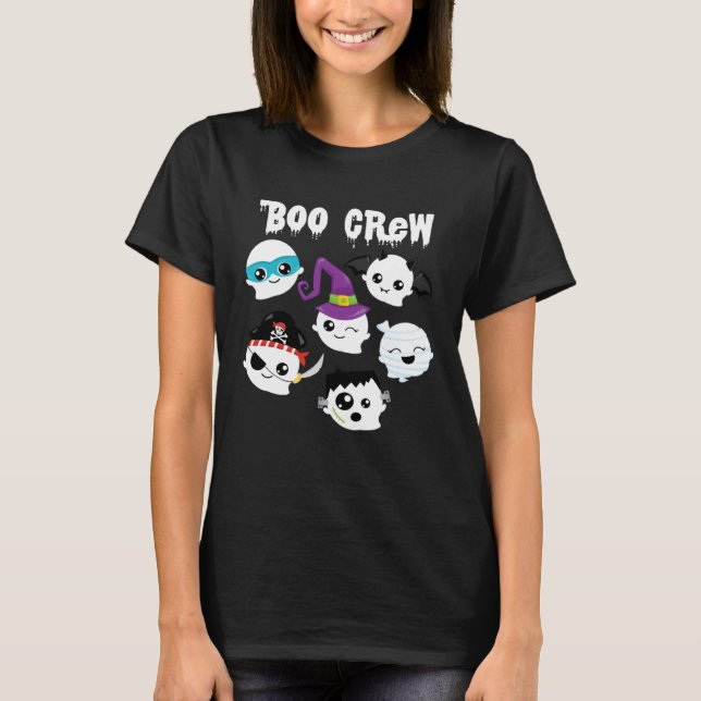 BOO CREW  Halloween Cute Ghosts Costume Girls Boys T-Shirt (Front)