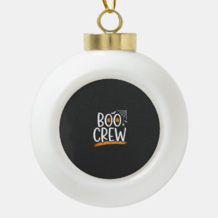 Boo Crew Halloween Ghost Design_1 Ceramic Ball Christmas Ornament