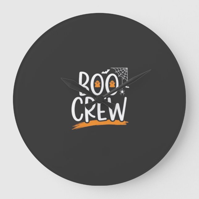 Boo Crew Halloween Ghost Design_1 Large Clock (Front)