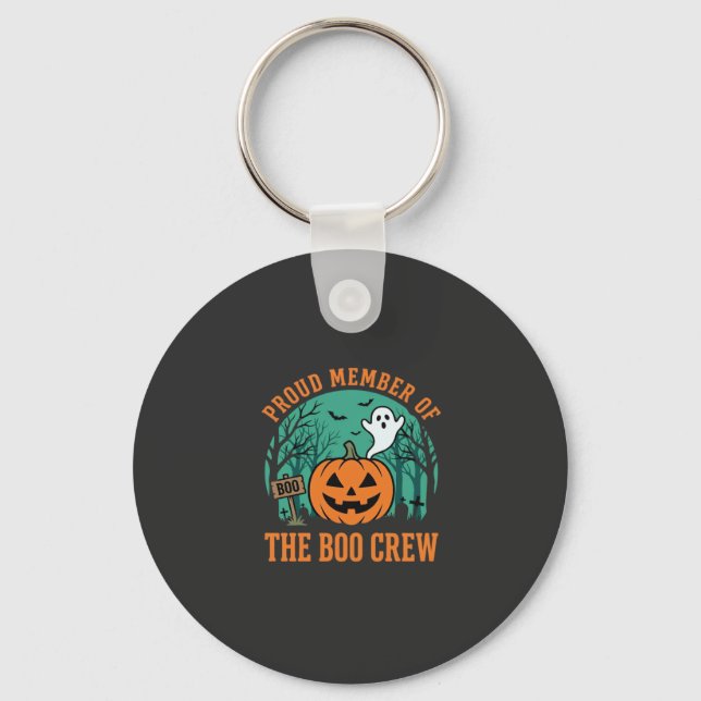 Boo Crew Halloween Ghost Pumpkin Design_1 Key Ring (Front)