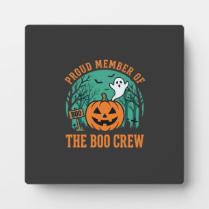 Boo Crew Halloween Ghost Pumpkin Design_1 Plaque