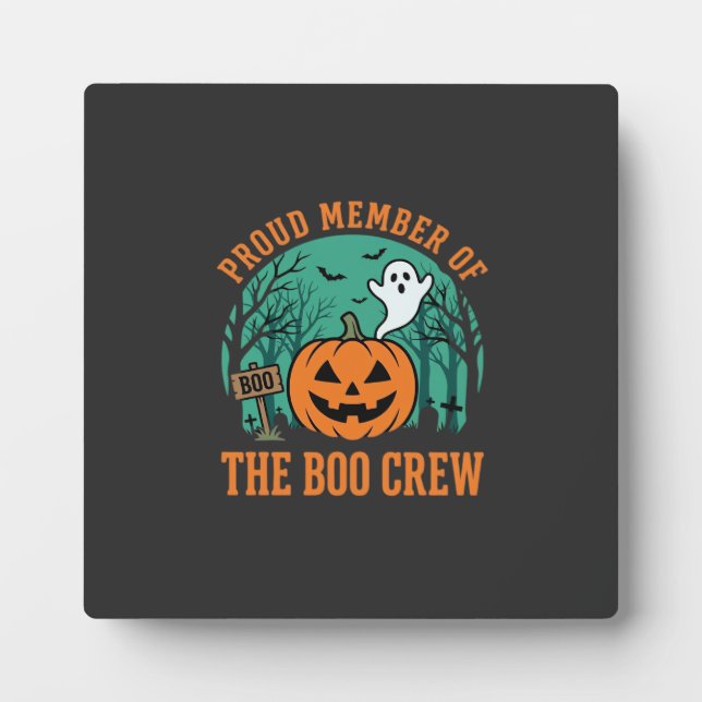 Boo Crew Halloween Ghost Pumpkin Design_1 Plaque (Front)