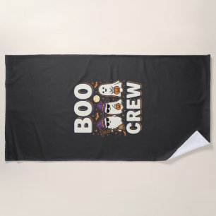 Boo Crew Halloween Ghosts Vector Design_1 Beach Towel