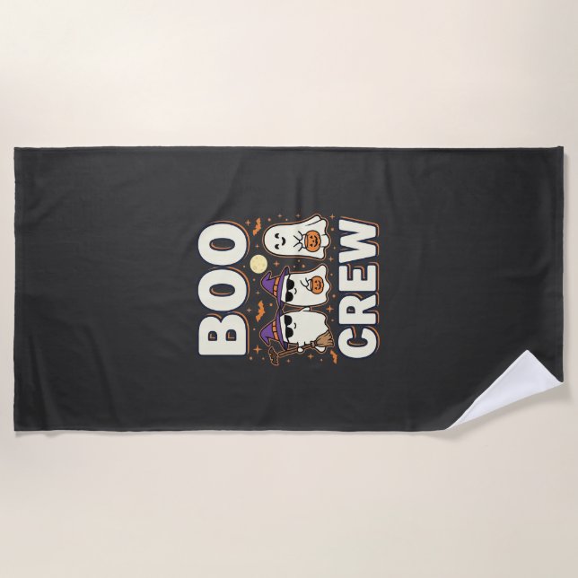Boo Crew Halloween Ghosts Vector Design_1 Beach Towel (Front)
