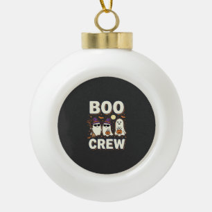 Boo Crew Halloween Ghosts Vector Design_1 Ceramic Ball Christmas Ornament