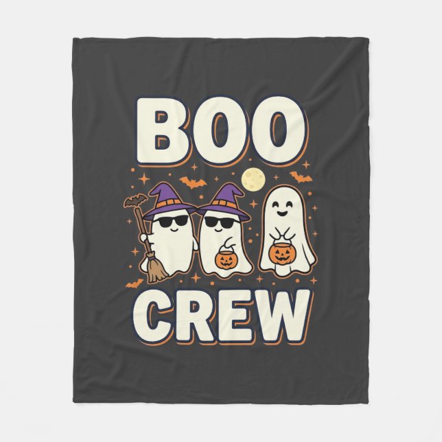 Boo Crew Halloween Ghosts Vector Design_1 Fleece Blanket (Front)
