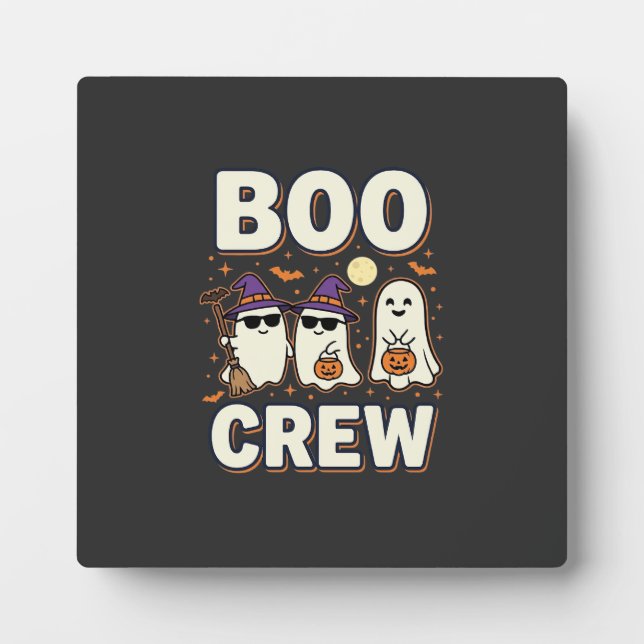 Boo Crew Halloween Ghosts Vector Design_1 Plaque (Front)