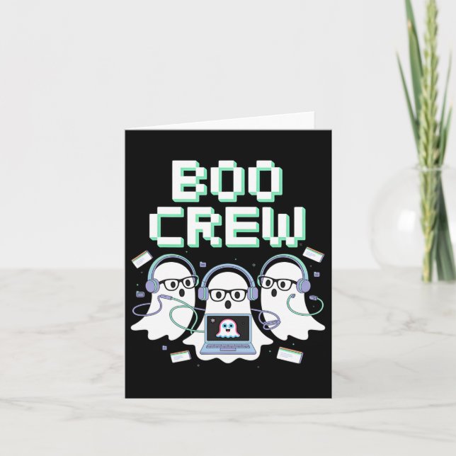 Boo Crew Halloween It Tech Help Desk Support Stem  Card (Front)