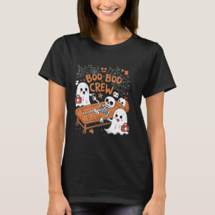 Boo Crew Halloween Nurse Ghost Skeleton Funny T-Shirt