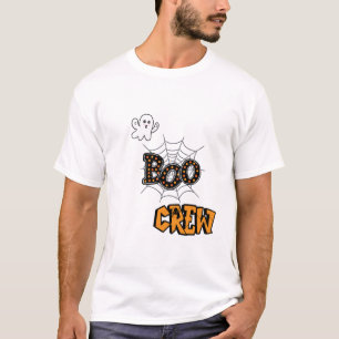 Boo Crew Halloween Shirt – Ghost & Spider Web