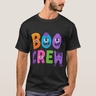 Boo Crew Halloween T-Shirt - Cute Monster Letters 