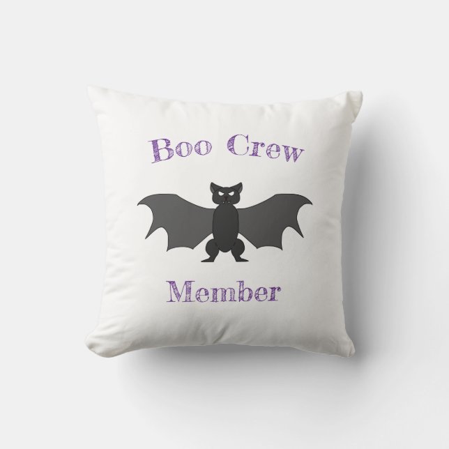 Boo Crew Member Bat Throw Pillow (Front)
