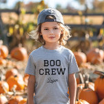 Boo Crew Monogrammed Halloween T-Shirt<br><div class="desc">Keep it cute and simple this spooky season with this monogrammed Halloween kids shirt! Featuring a minimalist “Boo Crew” text design, you can personalise it with your child’s name and choose from t-shirts, sweatshirts, or baby bodysuits — perfect for kids of all ages. Ideal for trick-or-treating, school parties, or cosy...</div>