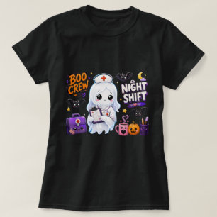 Boo Crew Night Shift Nurse Ghost Halloween Shirt
