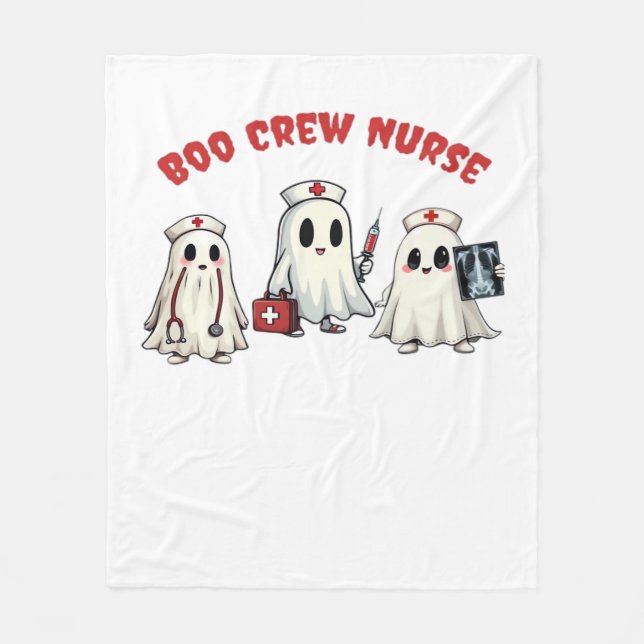 BOO CREW NURSE Essential T-Shirt Fleece Blanket (Front)