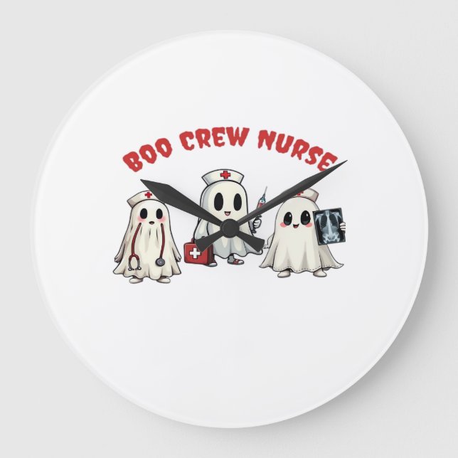 BOO CREW NURSE Essential T-Shirt Large Clock (Front)