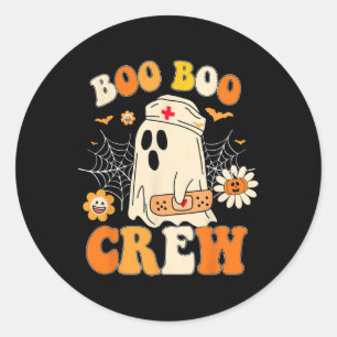 Boo Crew Nurse For Women Men Halloween Outfits Era Classic Round Sticker