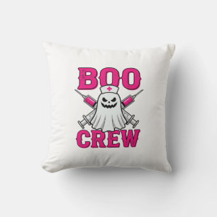 Boo Crew Nurse Ghost Halloween Cushion