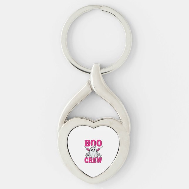 Boo Crew Nurse Ghost Halloween Key Ring (Front)
