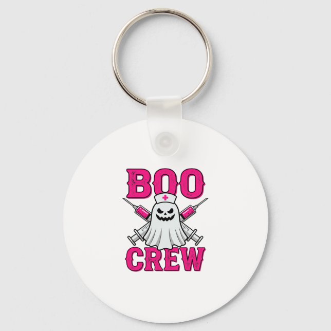 Boo Crew Nurse Ghost Halloween Key Ring (Front)