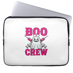 Boo Crew Nurse Ghost Halloween Laptop Sleeve
