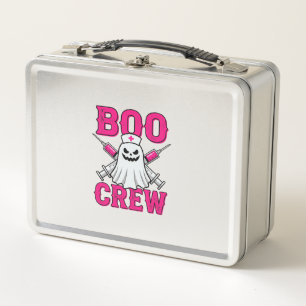 Boo Crew Nurse Ghost Halloween Metal Lunch Box
