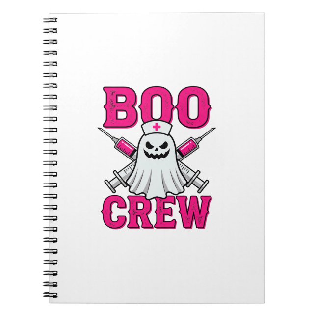 Boo Crew Nurse Ghost Halloween Notebook (Front)