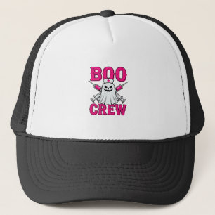 Boo Crew Nurse Ghost Halloween Trucker Hat