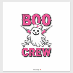 Boo Crew Nurse Ghost Halloween Vector Design_1