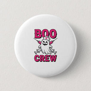 Boo Crew Nurse Ghost Halloween Vector Design_1 6 Cm Round Badge