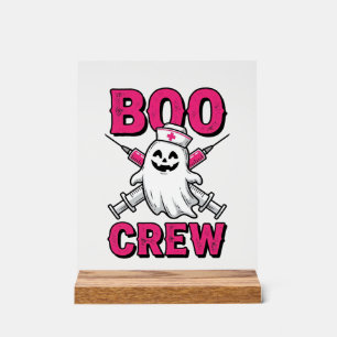 Boo Crew Nurse Ghost Halloween Vector Design_1 Acrylic Sign