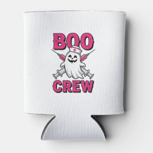 Boo Crew Nurse Ghost Halloween Vector Design_1 Can Cooler