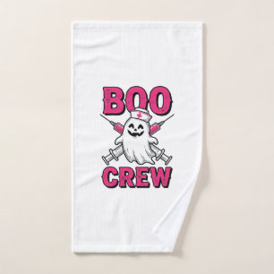 Boo Crew Nurse Ghost Halloween Vector Design_1 Hand Towel