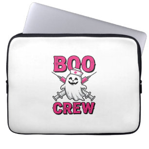 Boo Crew Nurse Ghost Halloween Vector Design_1 Laptop Sleeve
