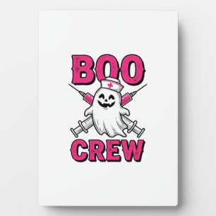 Boo Crew Nurse Ghost Halloween Vector Design_1 Plaque