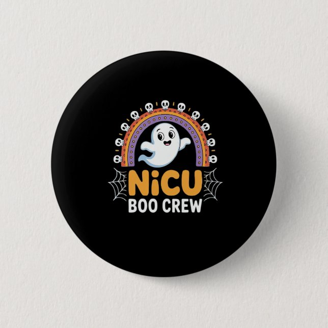 Boo Crew Nurse Halloween for Nurses Ghost Essentia 6 Cm Round Badge (Front)