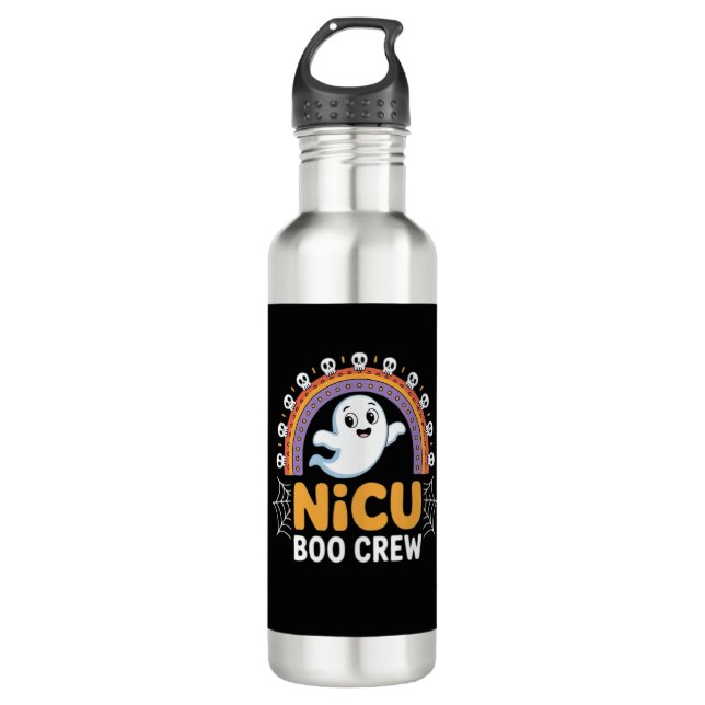 Boo Crew Nurse Halloween for Nurses Ghost Essentia 710 Ml Water Bottle (Front)