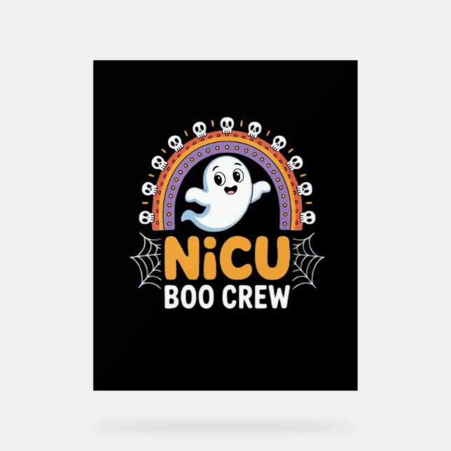 Boo Crew Nurse Halloween for Nurses Ghost Essentia Acrylic Sign (Front)