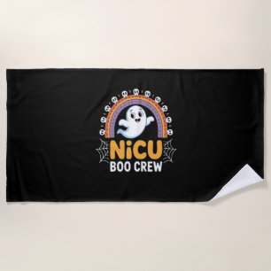 Boo Crew Nurse Halloween for Nurses Ghost Essentia Beach Towel
