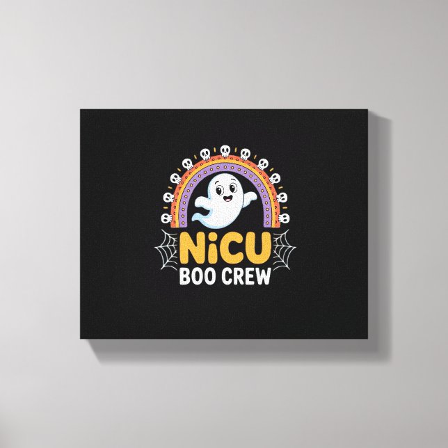 Boo Crew Nurse Halloween for Nurses Ghost Essentia Canvas Print (Front)