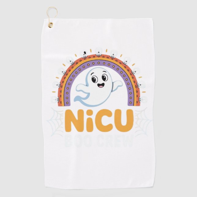 Boo Crew Nurse Halloween for Nurses Ghost Essentia Golf Towel (Front)