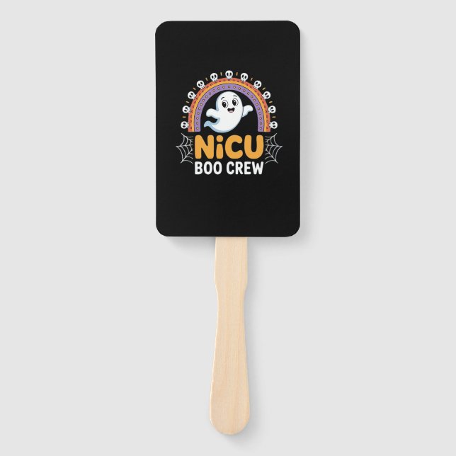 Boo Crew Nurse Halloween for Nurses Ghost Essentia Hand Fan (Front)