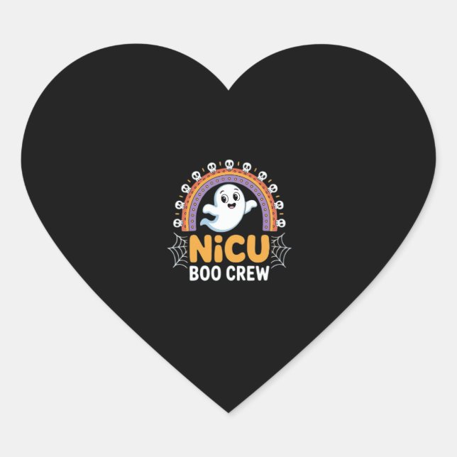 Boo Crew Nurse Halloween for Nurses Ghost Essentia Heart Sticker (Front)