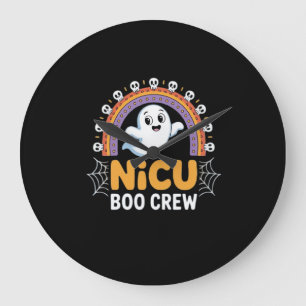 Boo Crew Nurse Halloween for Nurses Ghost Essentia Large Clock